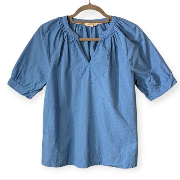 Fatface Women's Asha Blue Blouse Peasant Top Size 6 - Picture 1 of 8
